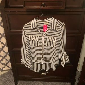 Brand new navy striped Blouse